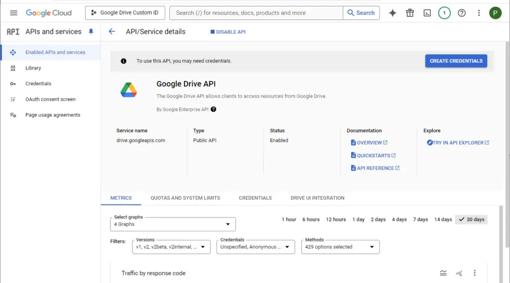 Enable Google Drive API