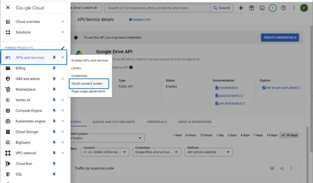Open OAuth consent screen