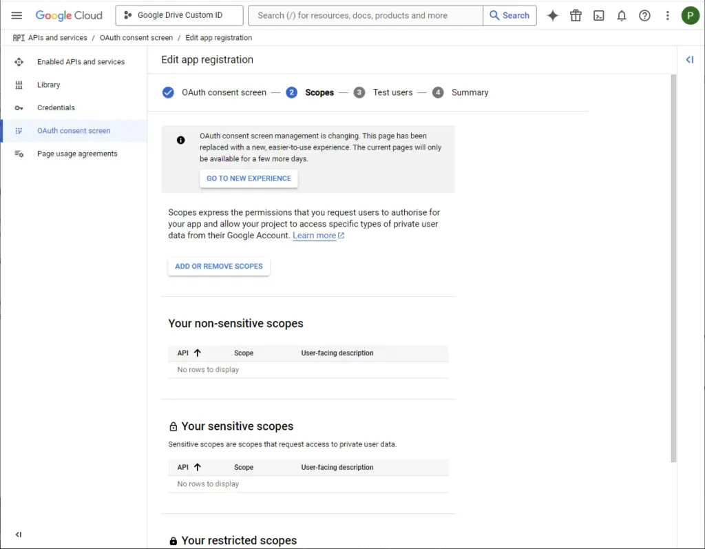 Add OAuth scopes
