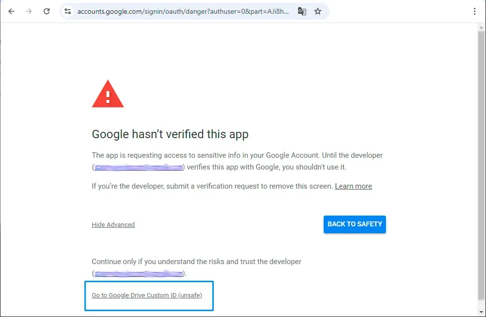 Continue authorization