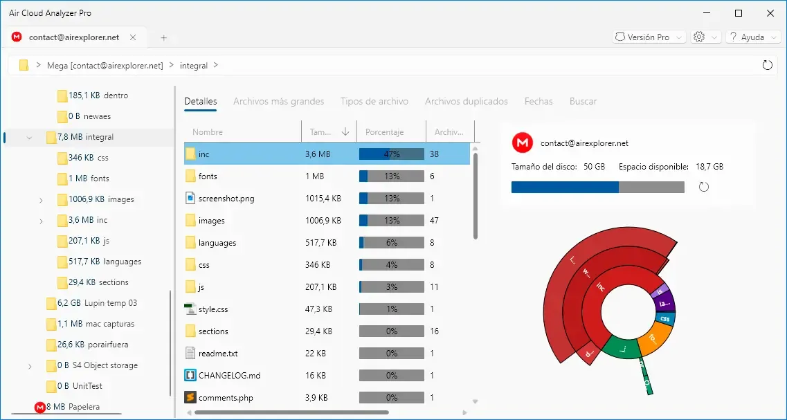 Storage Details analysis for a cloud account